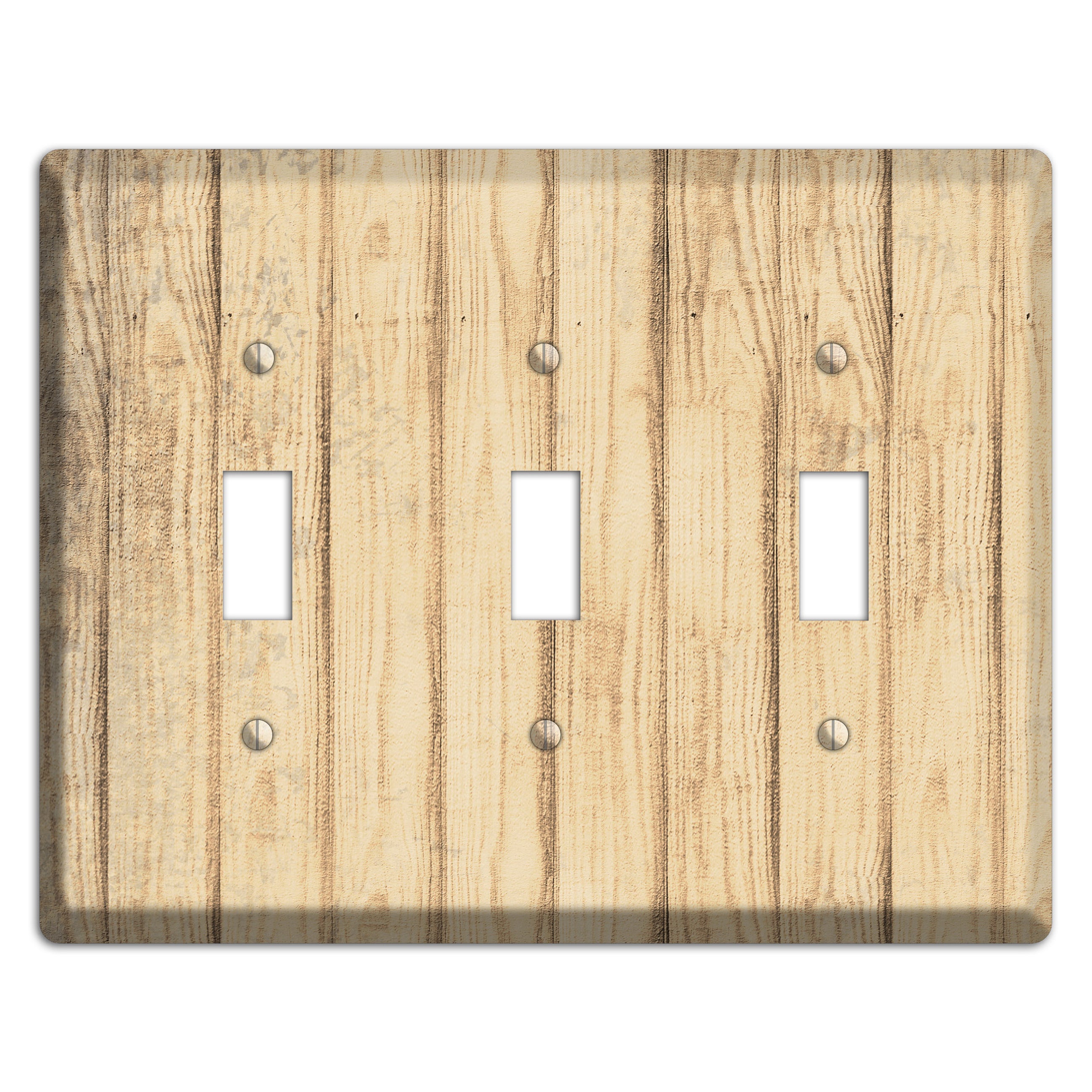 Hampton Weathered Wood 3 Toggle Wallplate