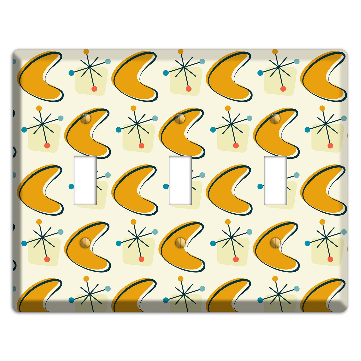 Yellow Boomerang 3 Toggle Wallplate