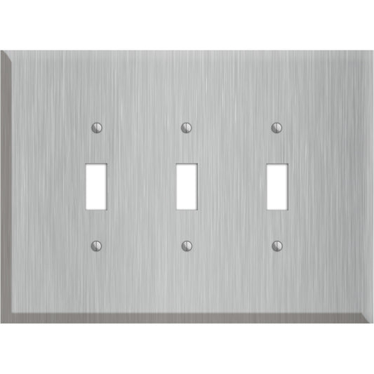 Oversized Discontinued Stainless Steel 3 Toggle Wallplate