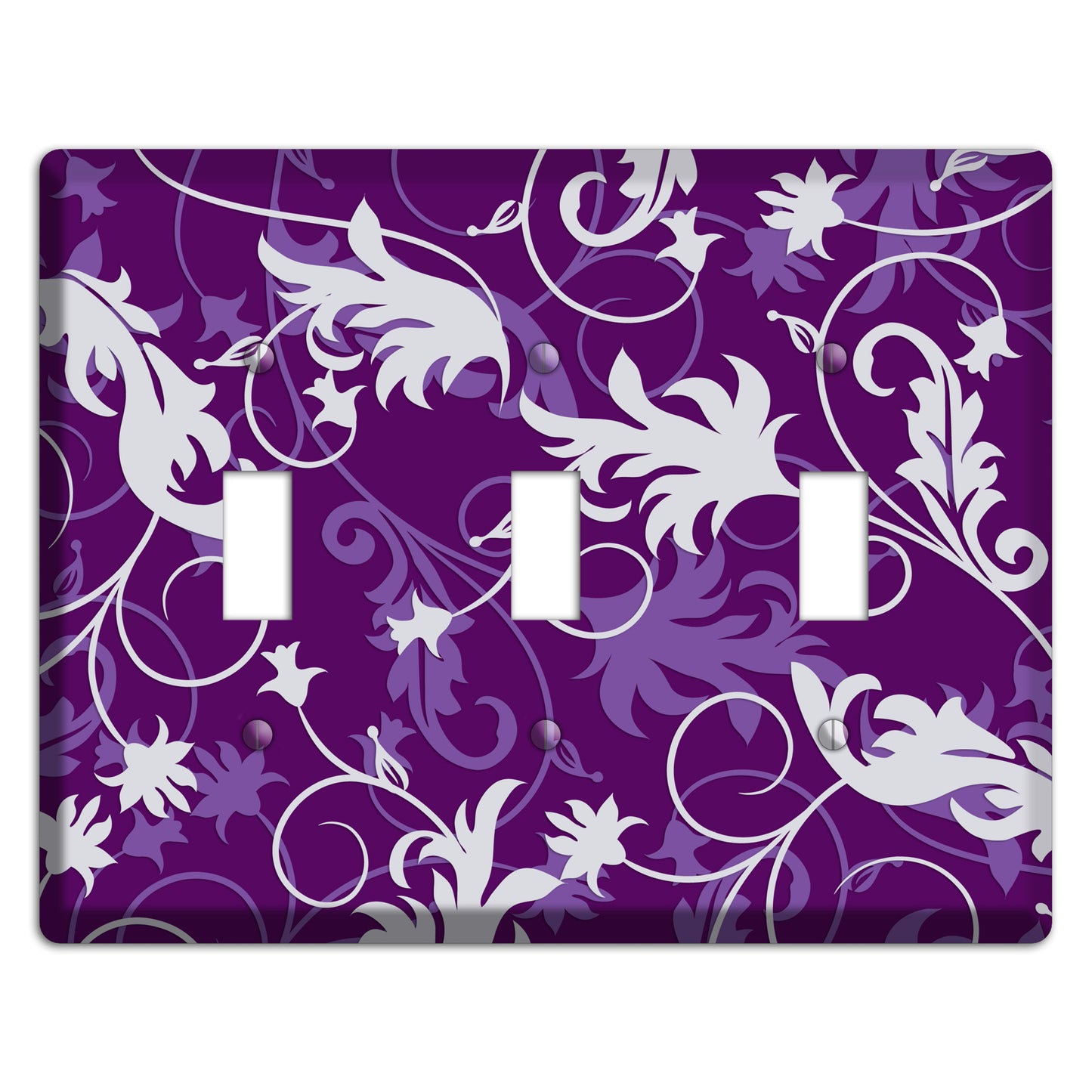 Purple Victorian 3 Toggle Wallplate