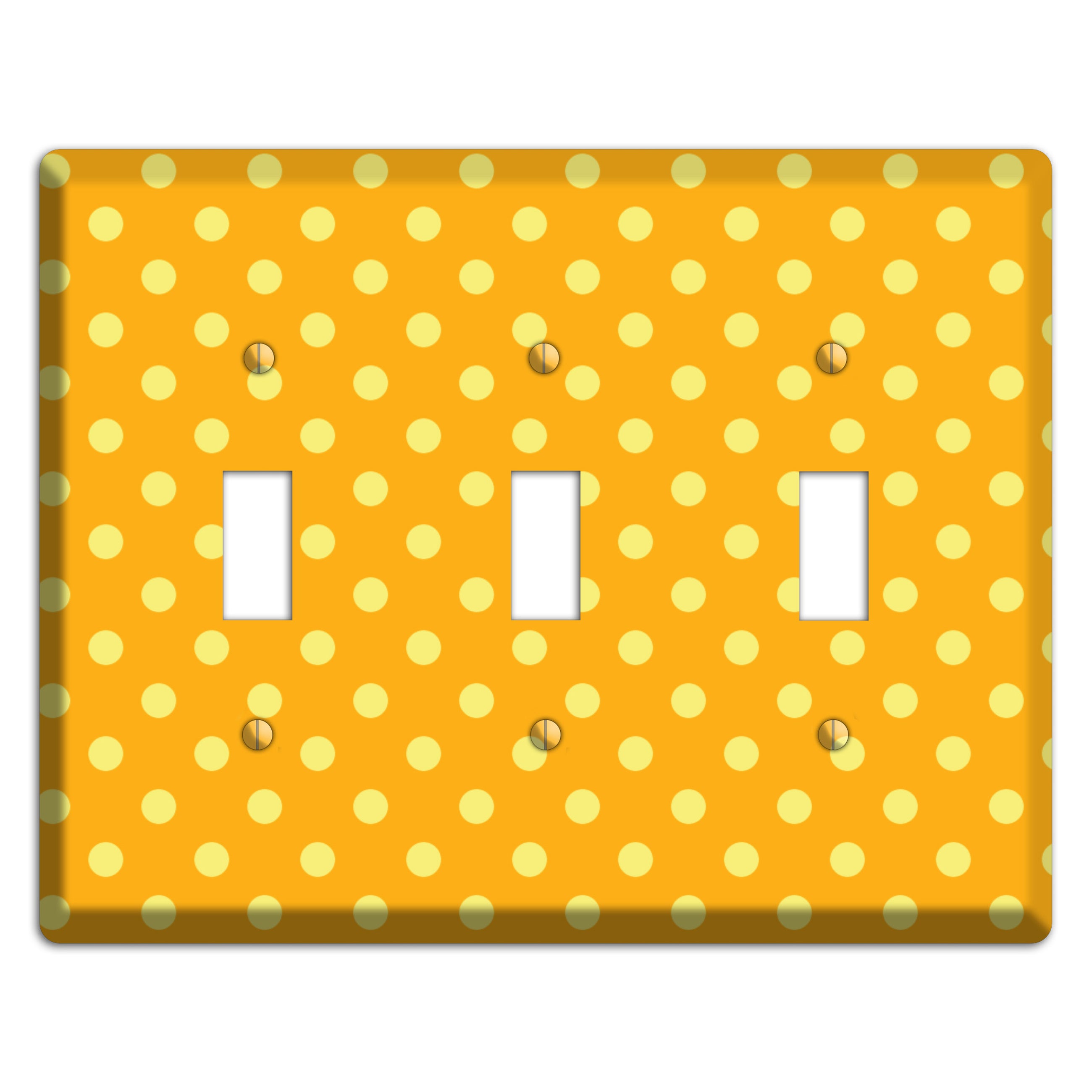 Orange and Yellow Polka Dot 3 Toggle Wallplate