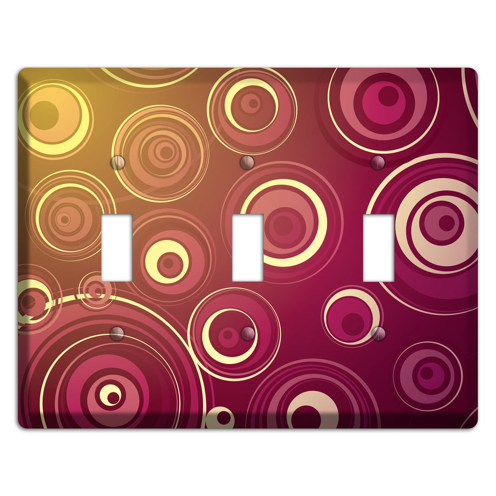 Maroon and Yellow Circles 3 Toggle Wallplate