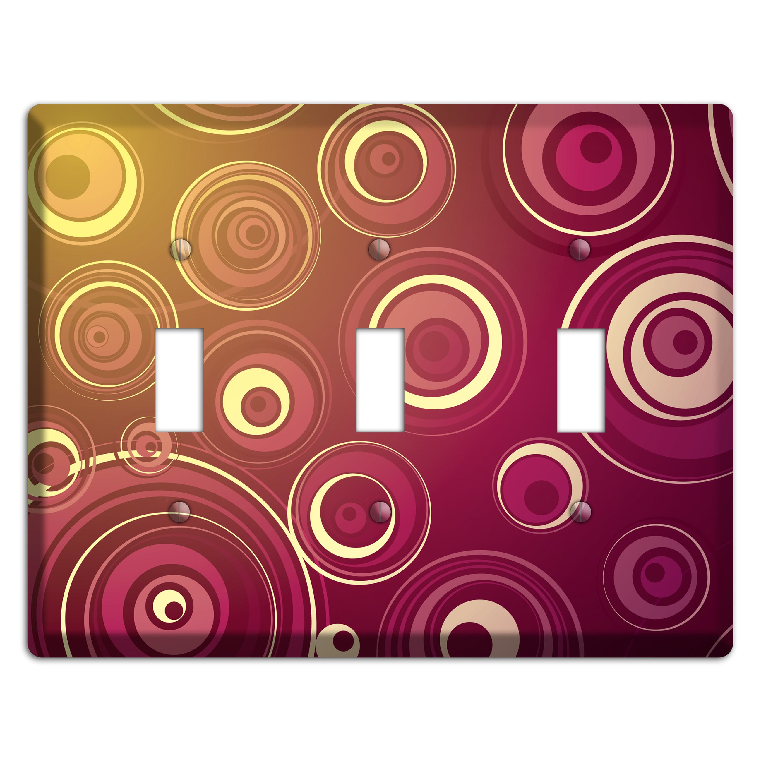 Maroon and Yellow Circles 3 Toggle Wallplate