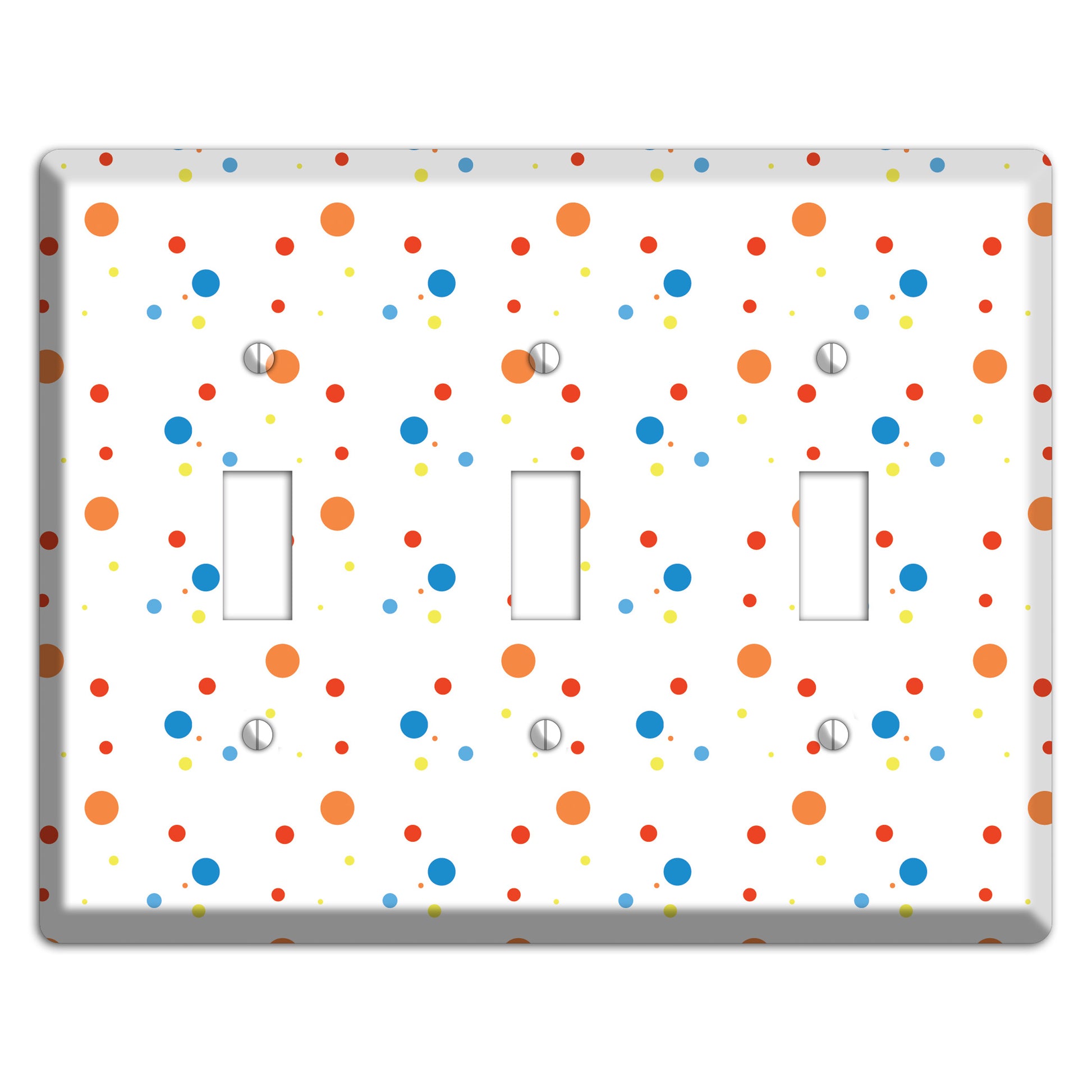 White with Multi Color Small Dots 2 3 Toggle Wallplate