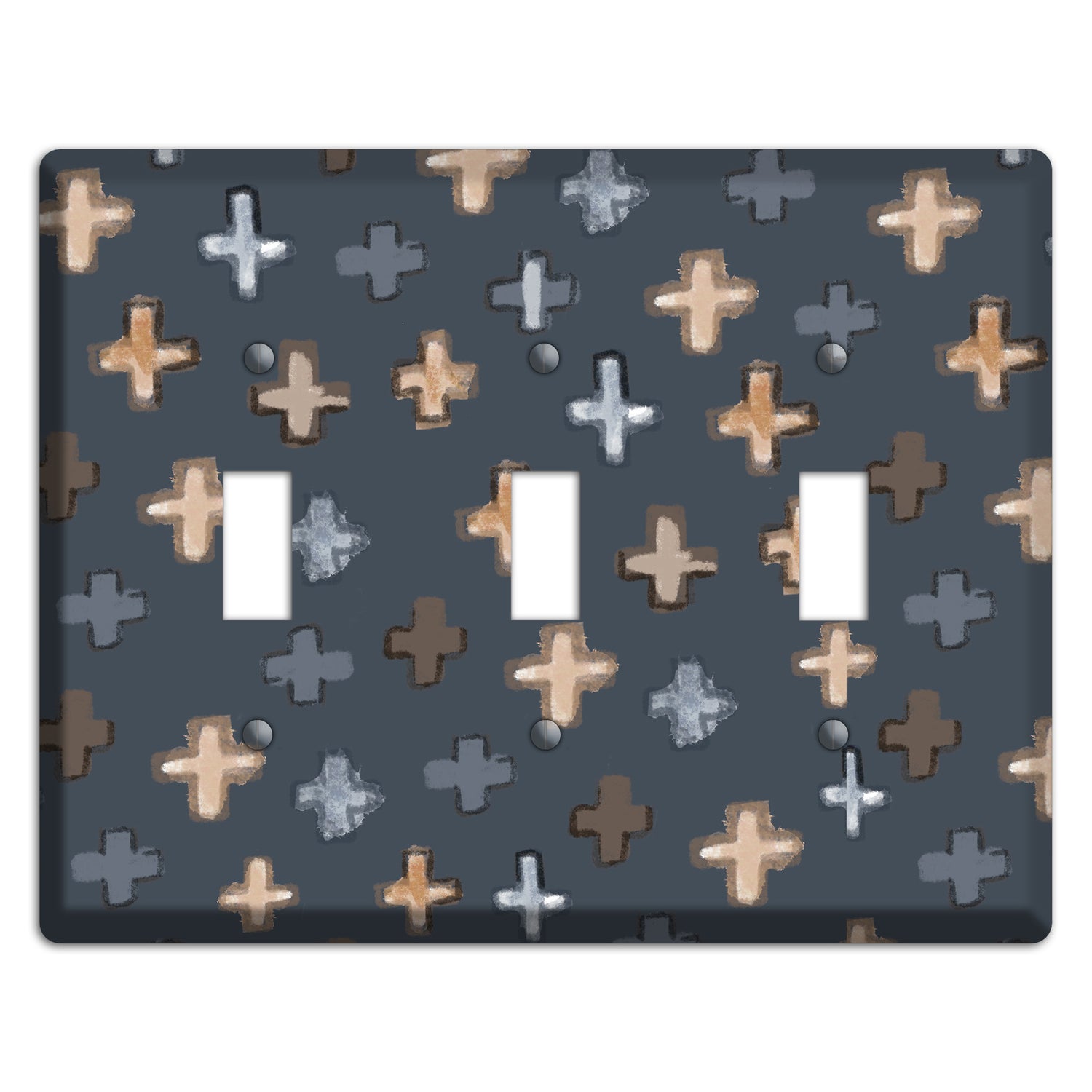 Navy Plus Signs 3 Toggle Wallplate