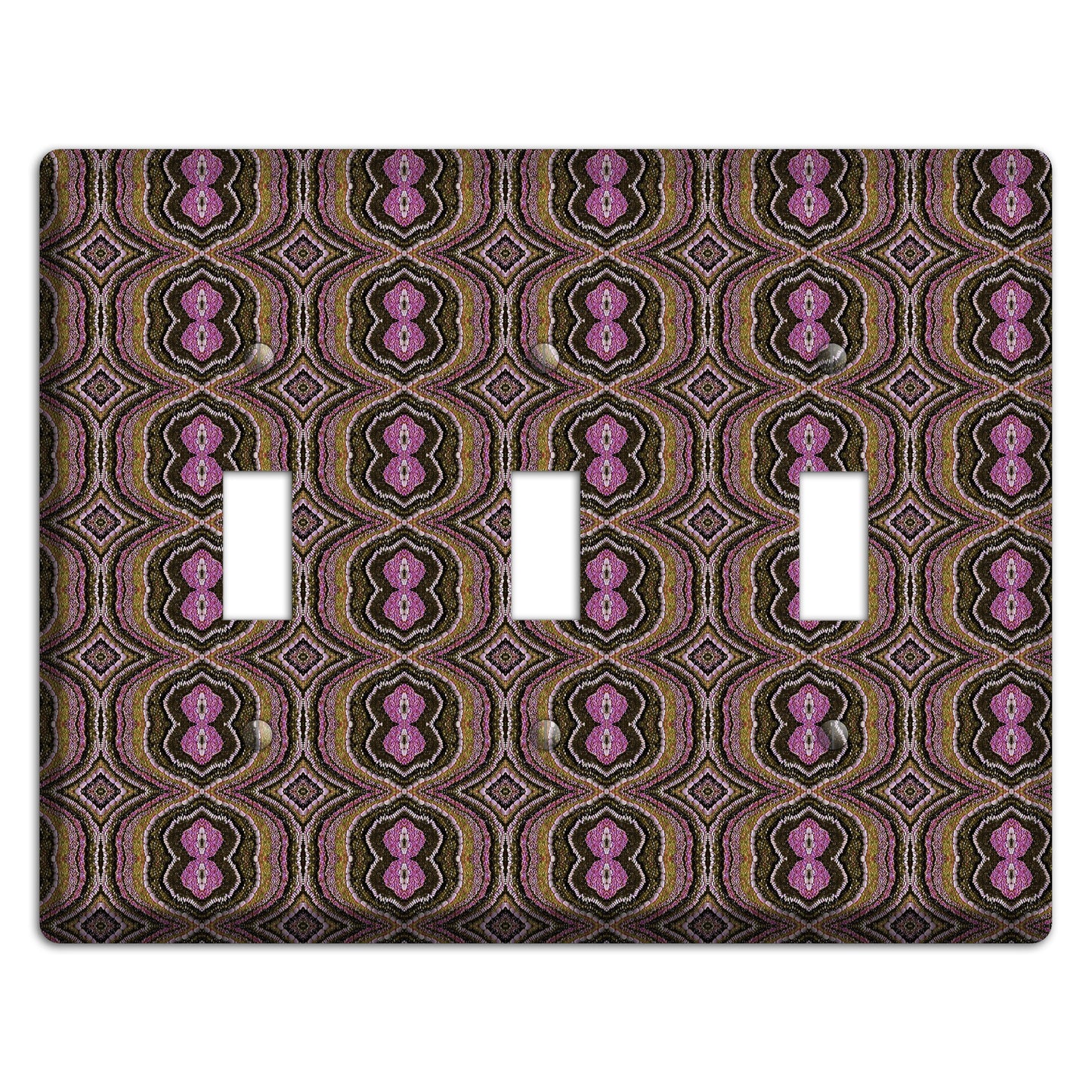 Pink and Brown Tapestry 3 Toggle Wallplate