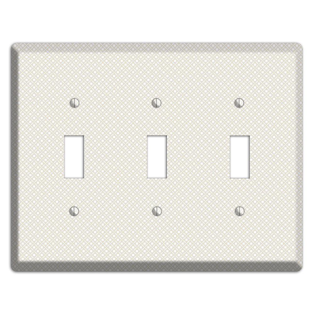 Off White Geometric 3 Toggle Wallplate
