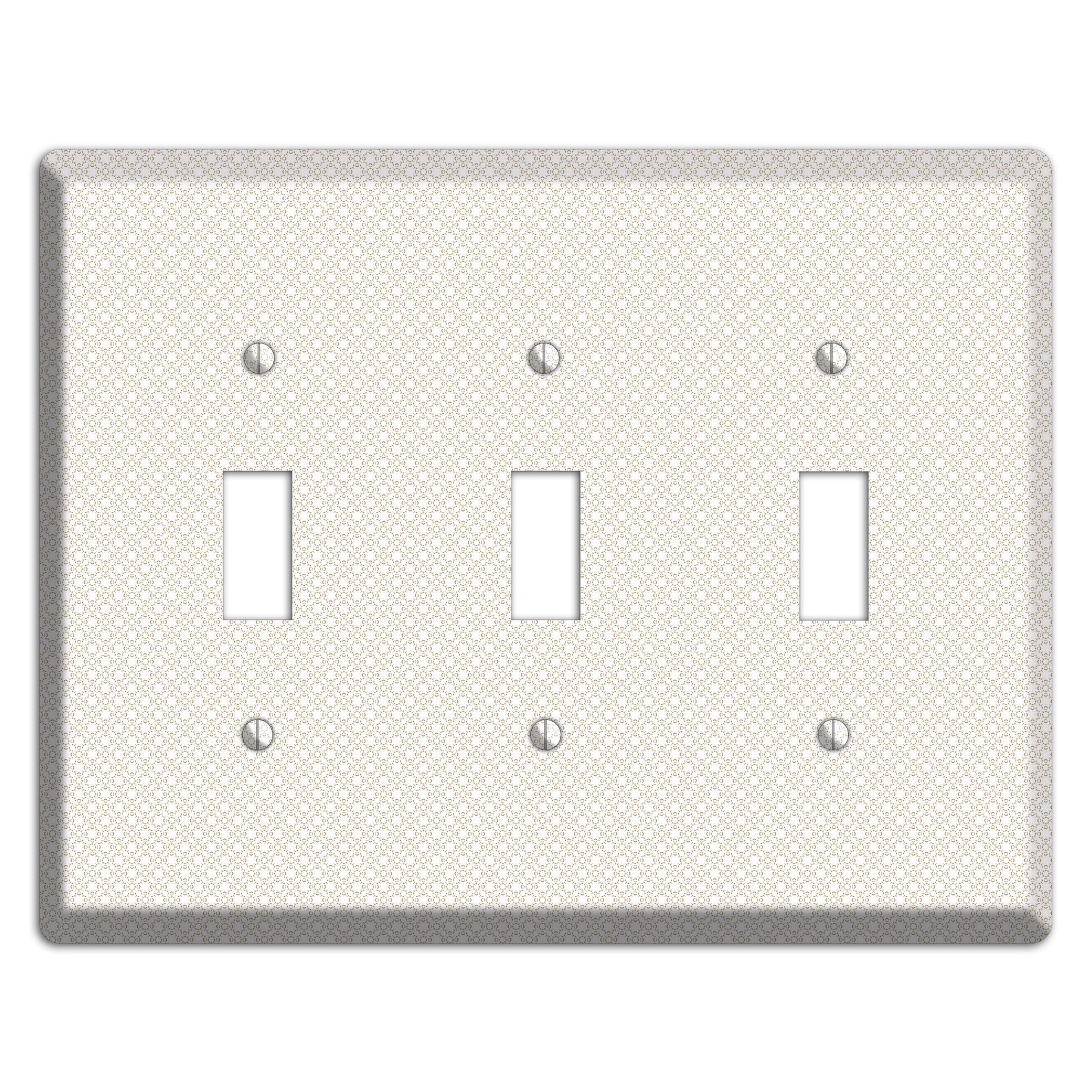 Off White Geometric 3 Toggle Wallplate