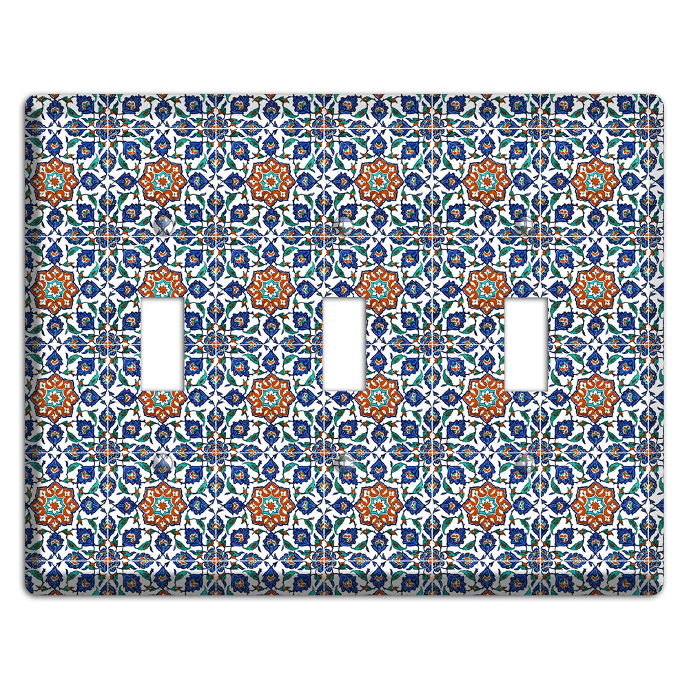Ornate Floral Tile 3 Toggle Wallplate