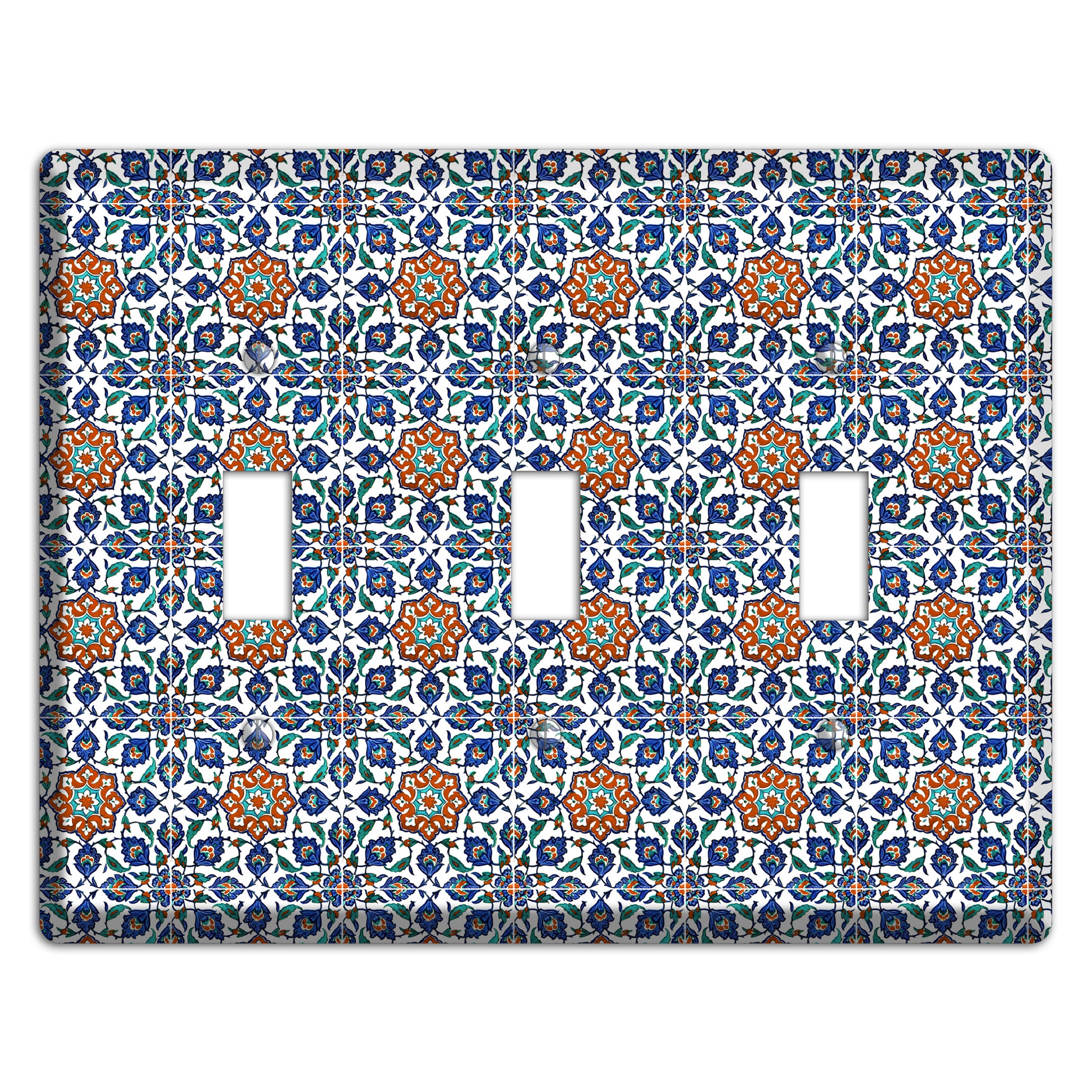 Ornate Floral Tile 3 Toggle Wallplate