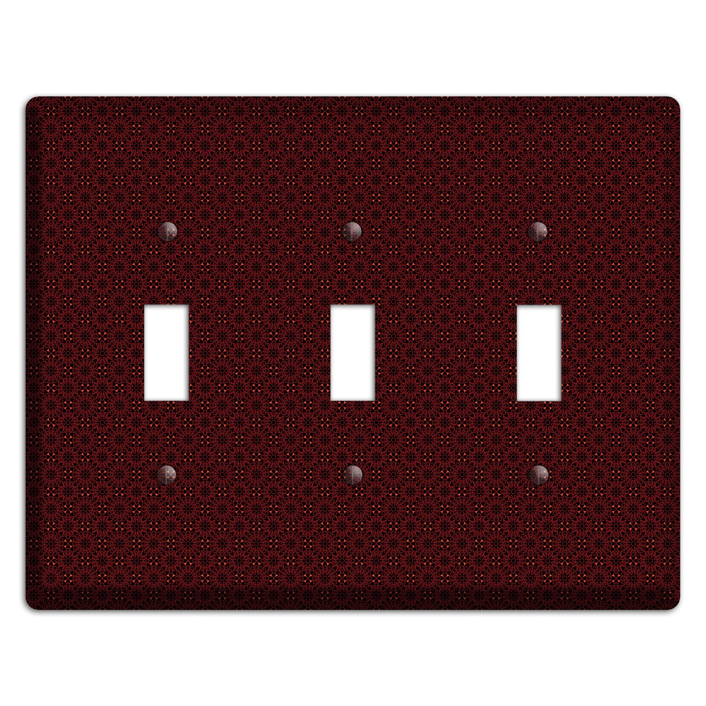 Maroon Checkered Foulard 3 Toggle Wallplate