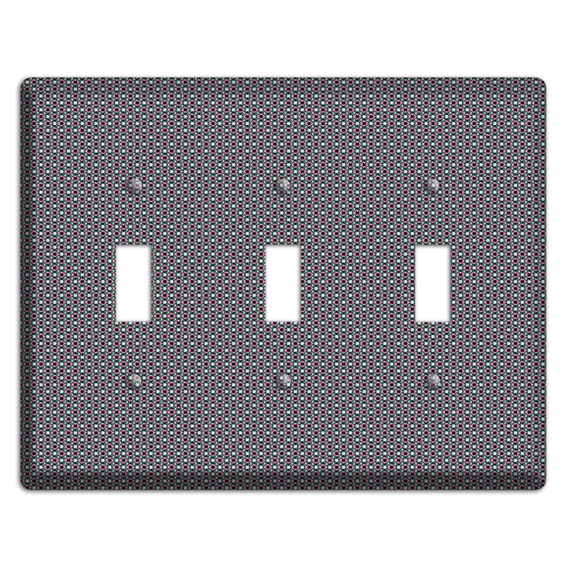 Green Red Grey Geometric 3 Toggle Wallplate