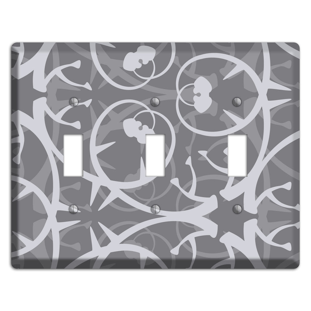 Grey Abstract Swirl 3 Toggle Wallplate