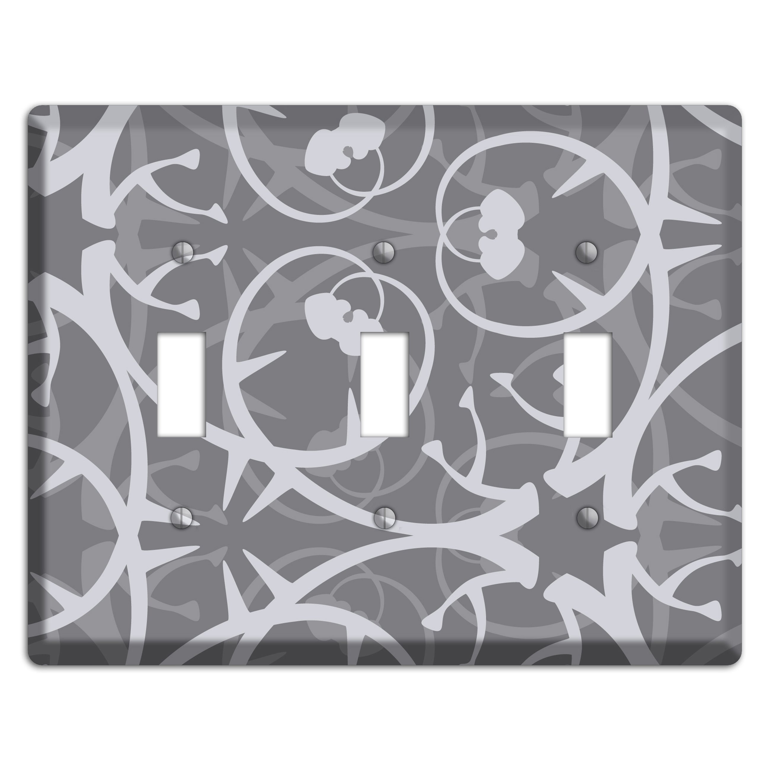 Grey Abstract Swirl 3 Toggle Wallplate