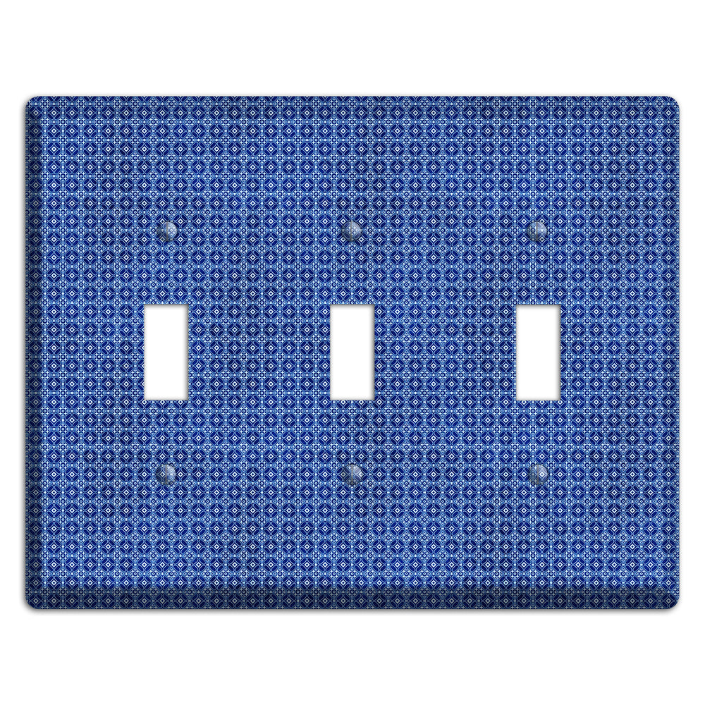 Multi Blue Arabesque 3 Toggle Wallplate