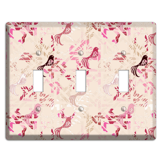 Floral Songbirds 3 Toggle Wallplate