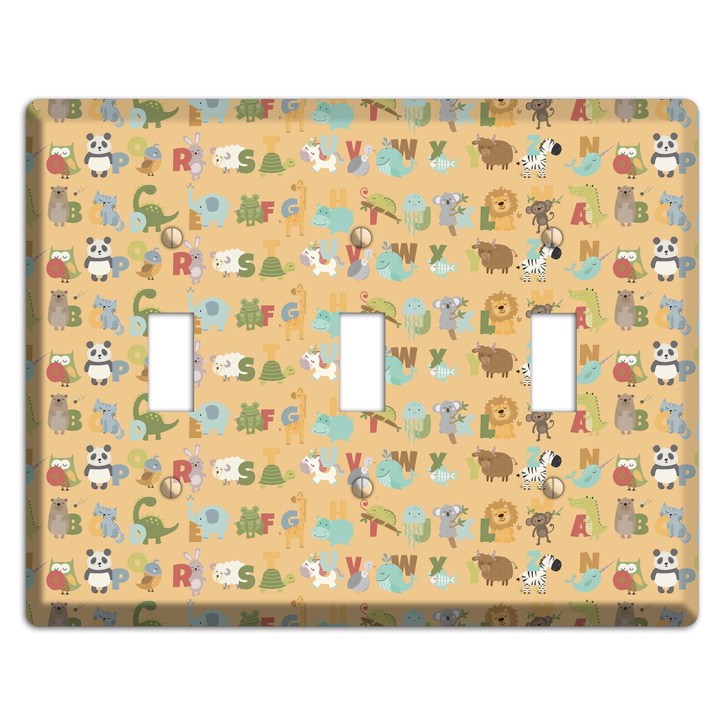 Animal Alphabet 1 3 Toggle Wallplate