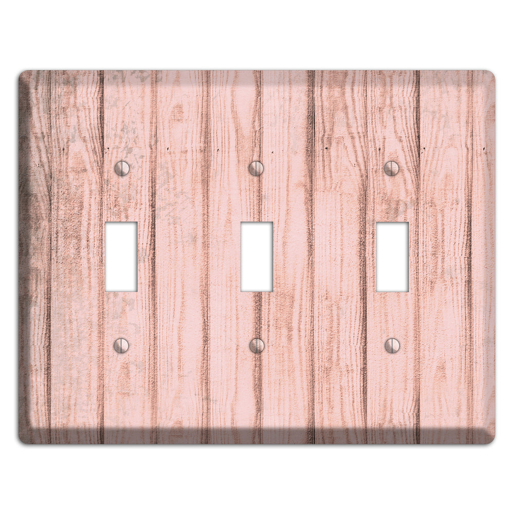 Beauty Bush Weathered Wood 3 Toggle Wallplate