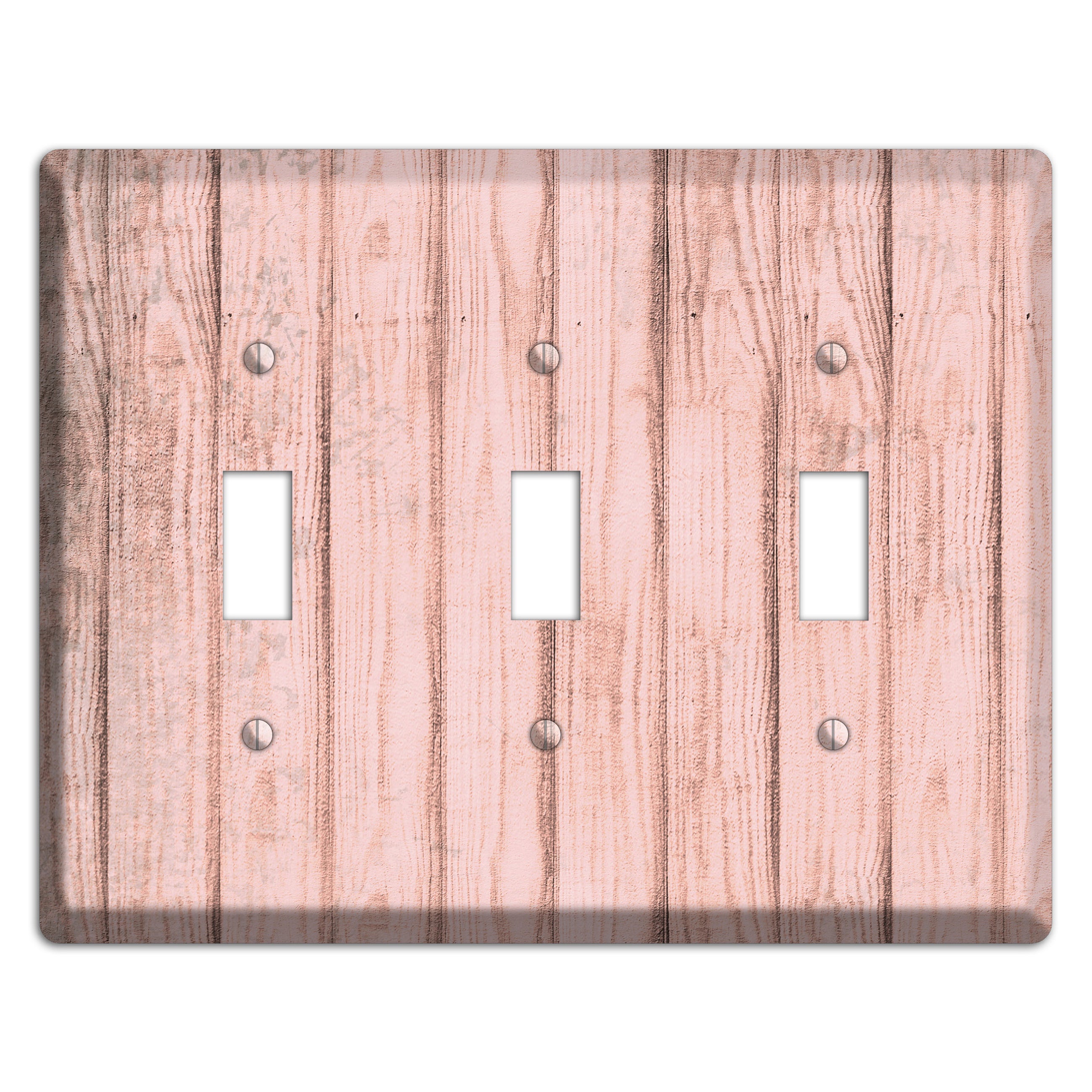 Beauty Bush Weathered Wood 3 Toggle Wallplate