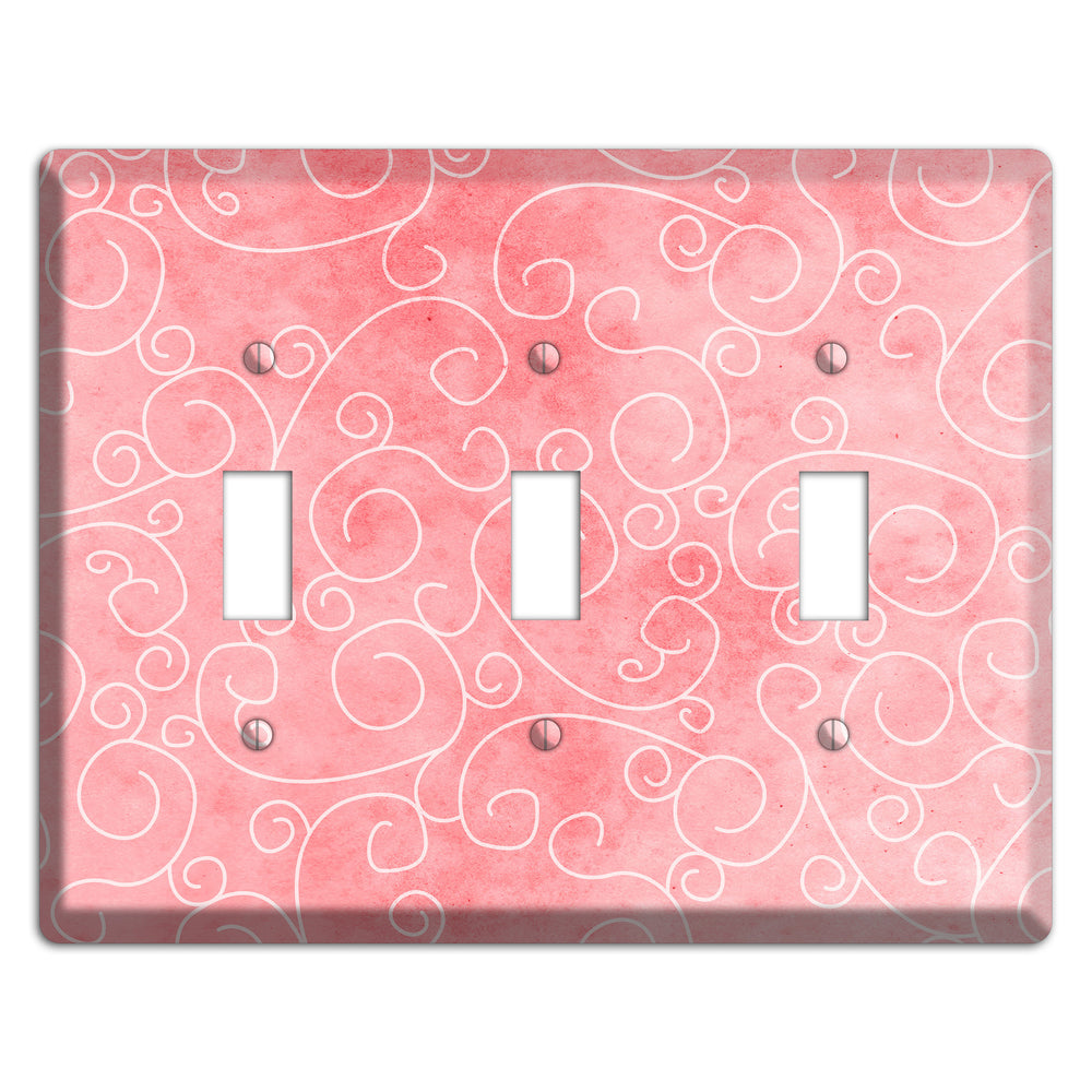 Azalea Soft Coral 3 Toggle Wallplate