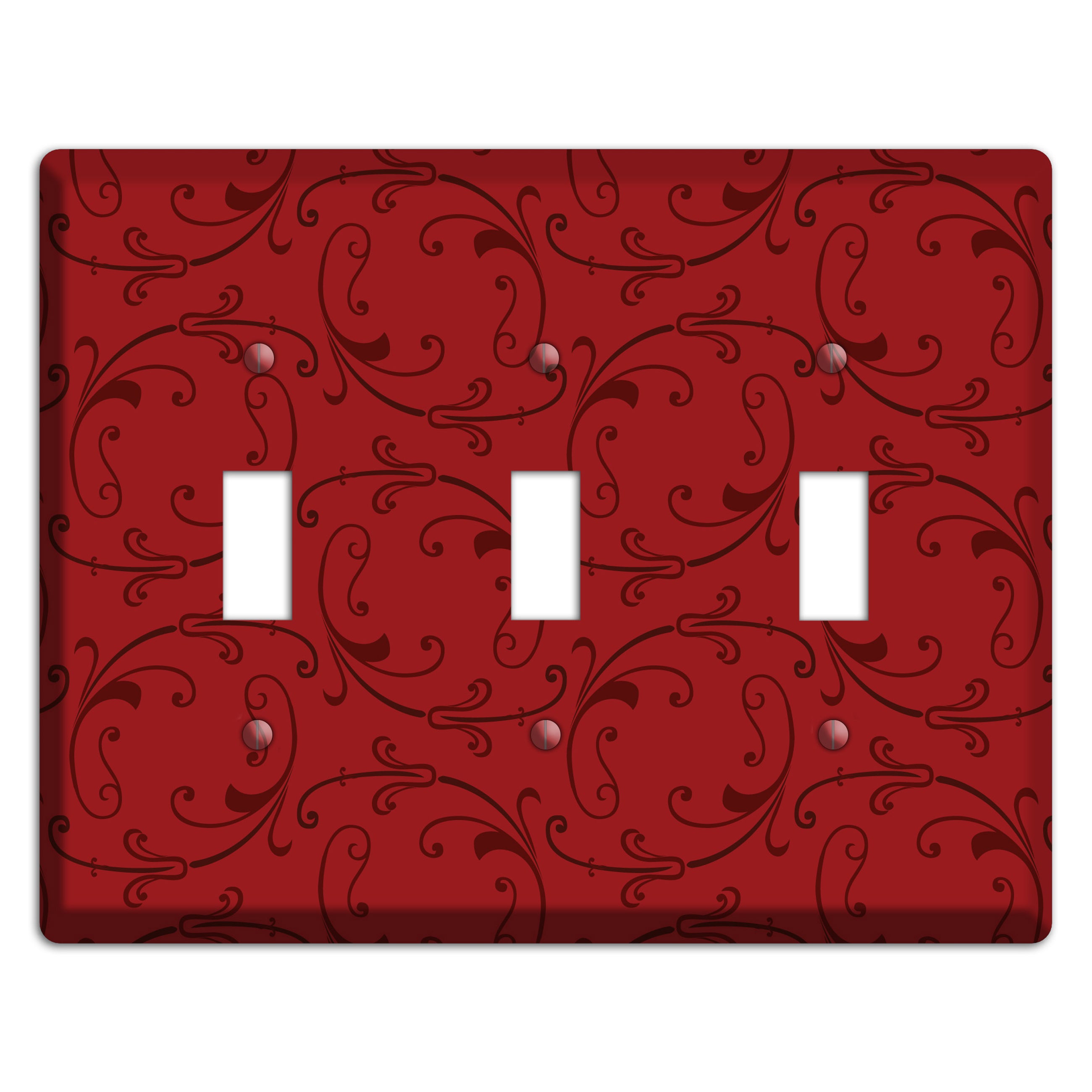 Red Victorian Sprig 3 Toggle Wallplate