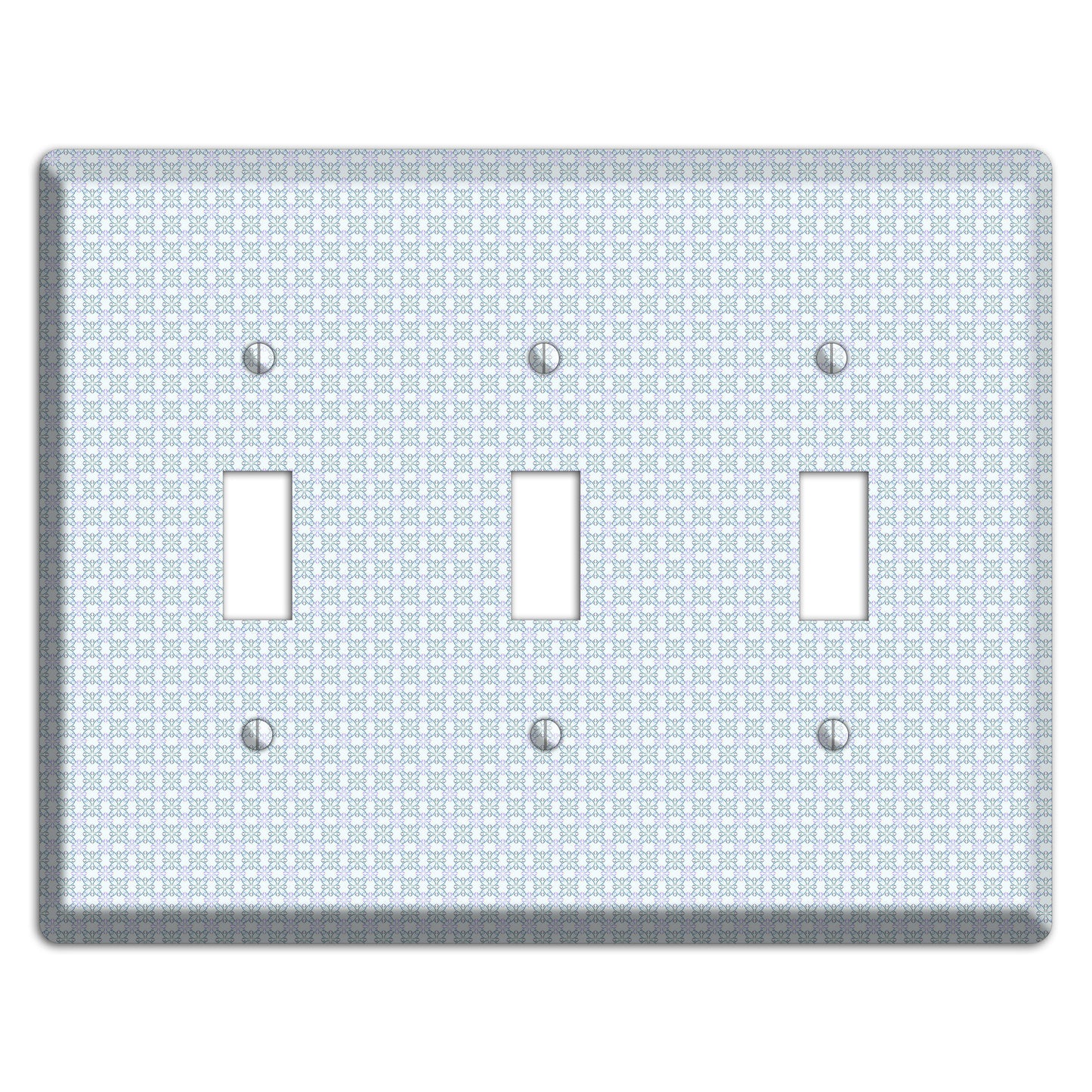 Light Blue and Lavender Tiled Tiny Arabesque 3 Toggle Wallplate