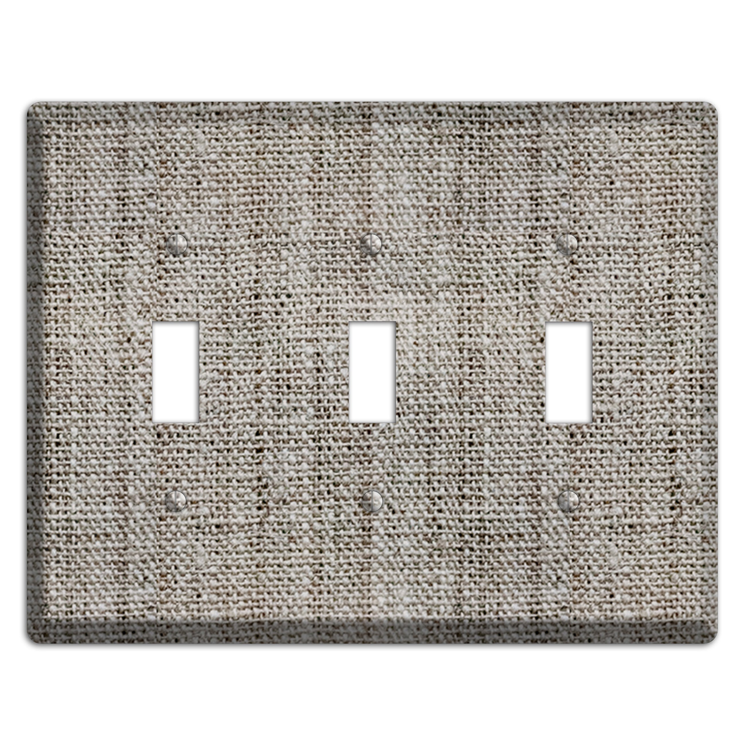 Zorba Burlap 3 Toggle Wallplate