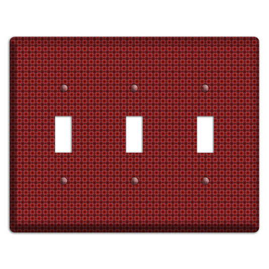 Multi Red Tiled Foulard 3 Toggle Wallplate