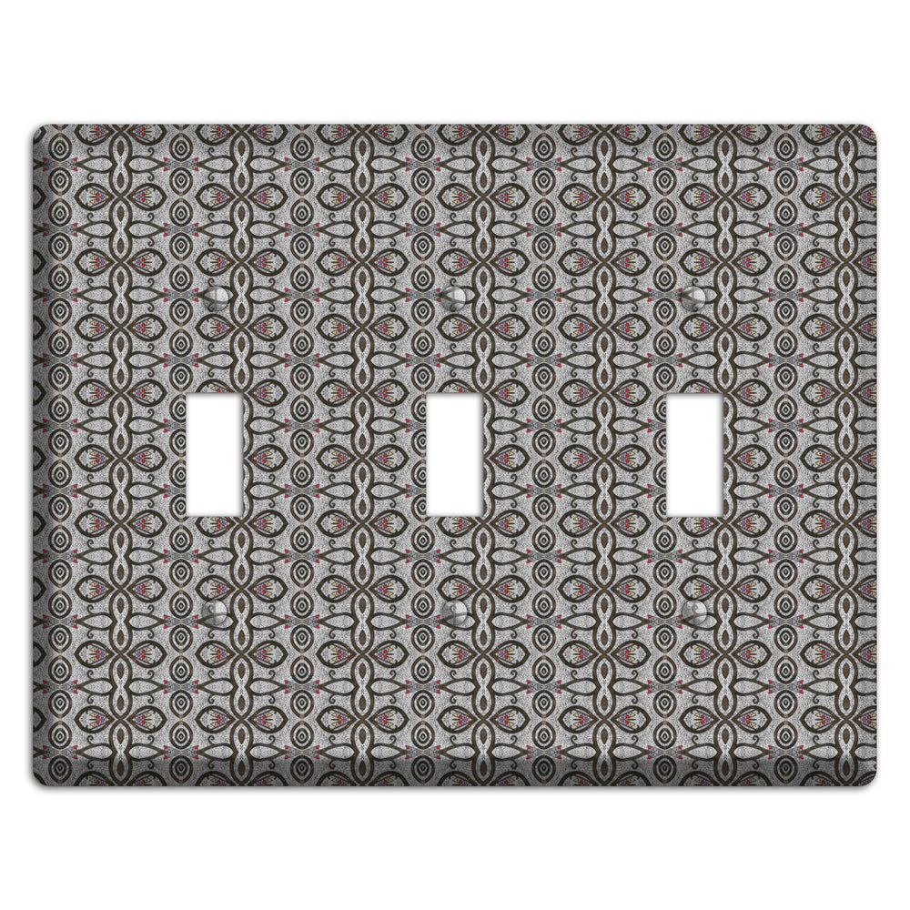 Grey Tapestry 3 Toggle Wallplate