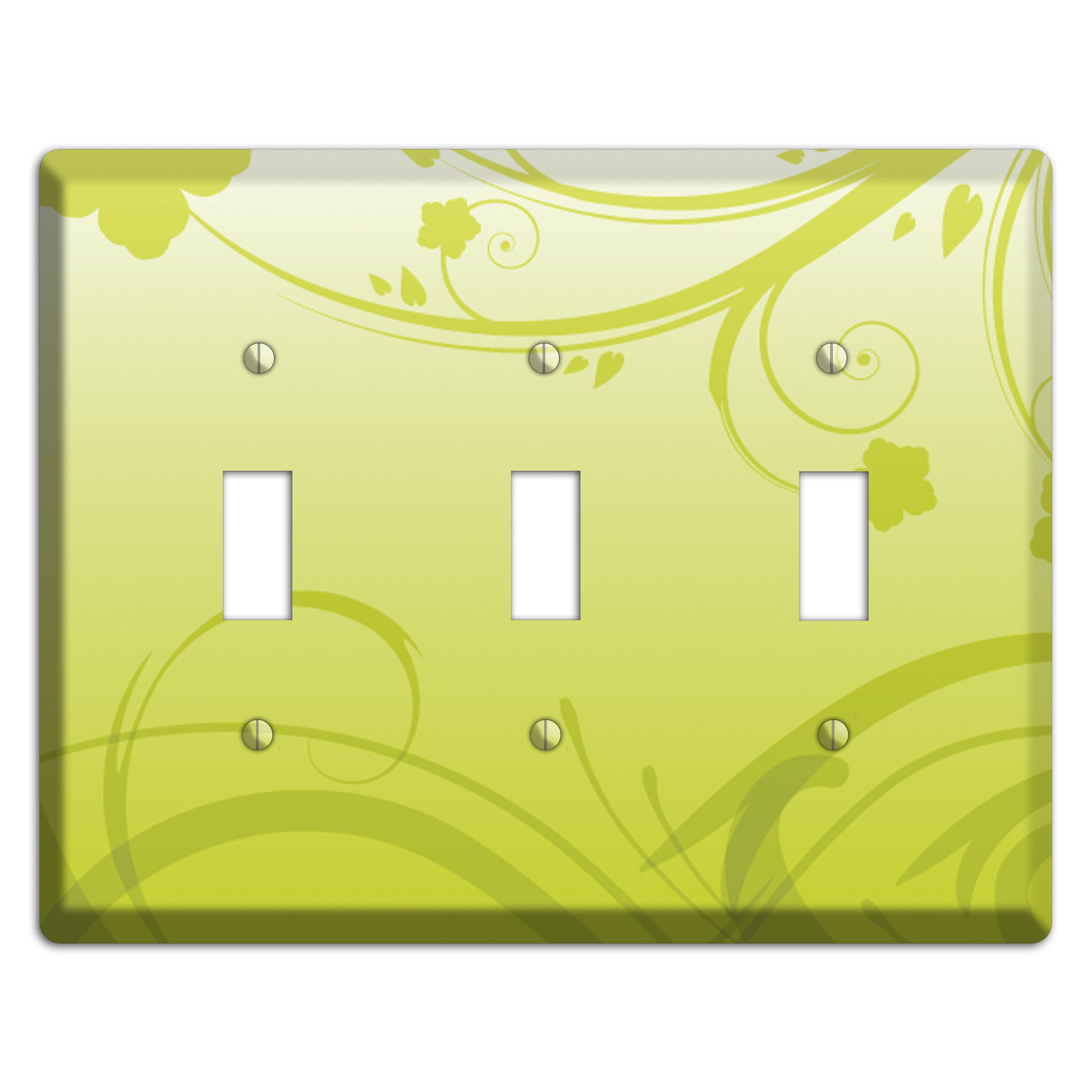 Green Swirls 3 Toggle Wallplate