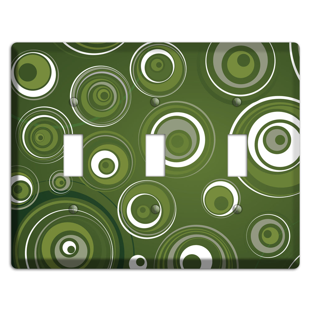 Green Circles 3 Toggle Wallplate