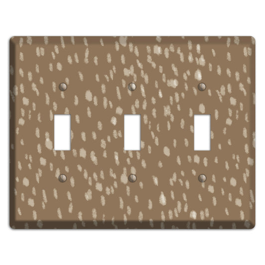 Brown and White Speckle 3 Toggle Wallplate