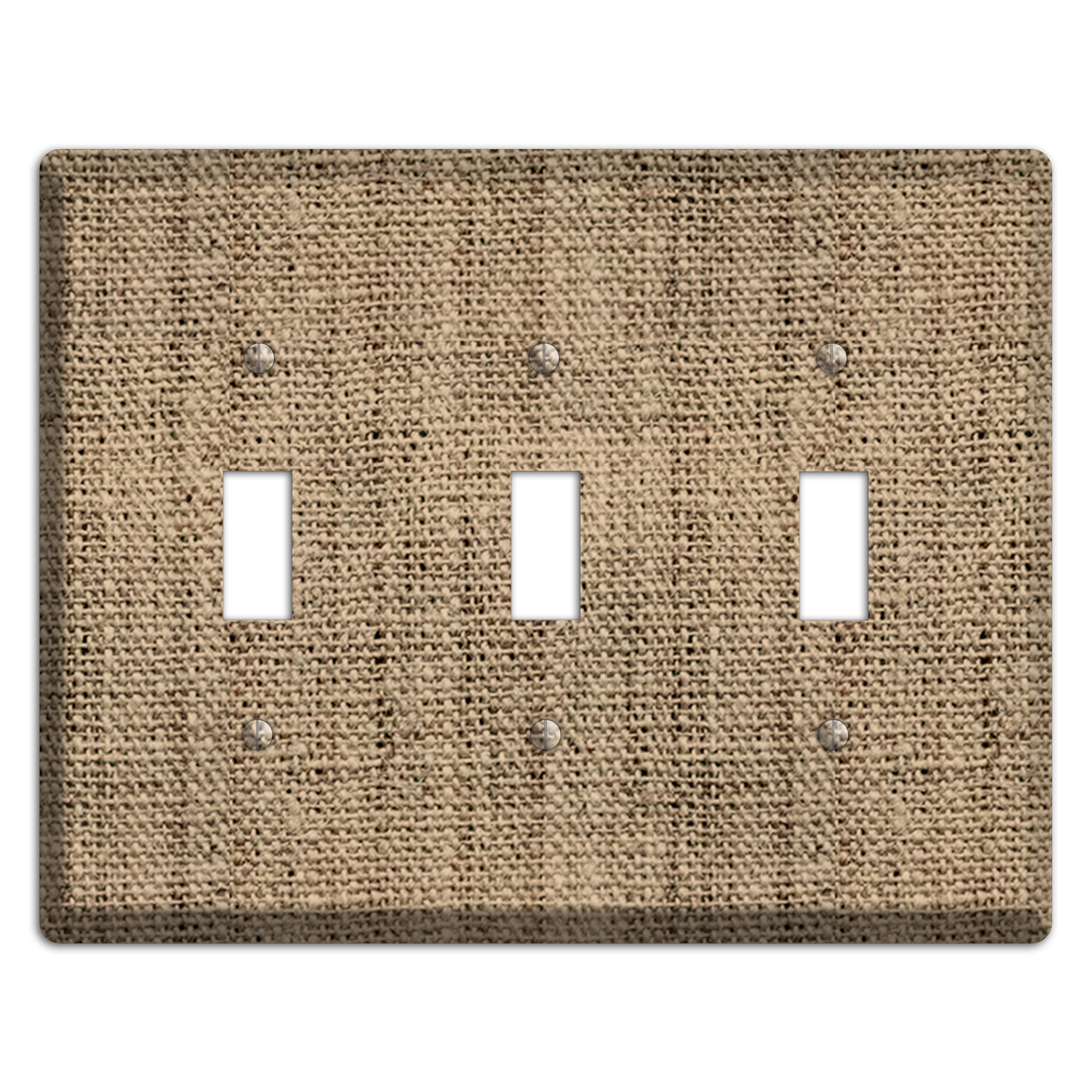 Donkey Brown Burlap 3 Toggle Wallplate