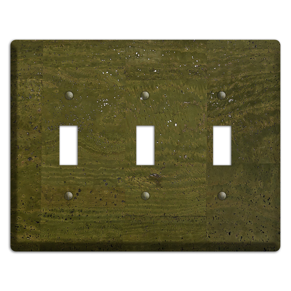 Olive Cork 3 Toggle Wallplate