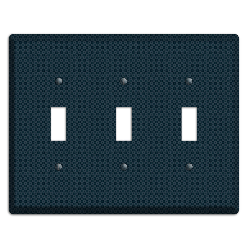 Navy Dots and Check 3 Toggle Wallplate