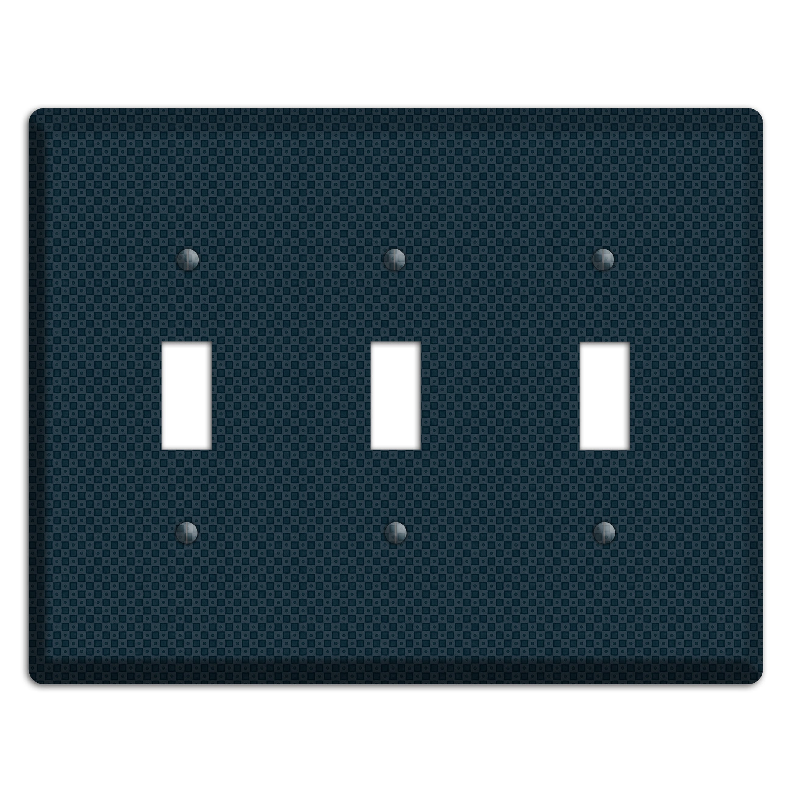 Navy Dots and Check 3 Toggle Wallplate