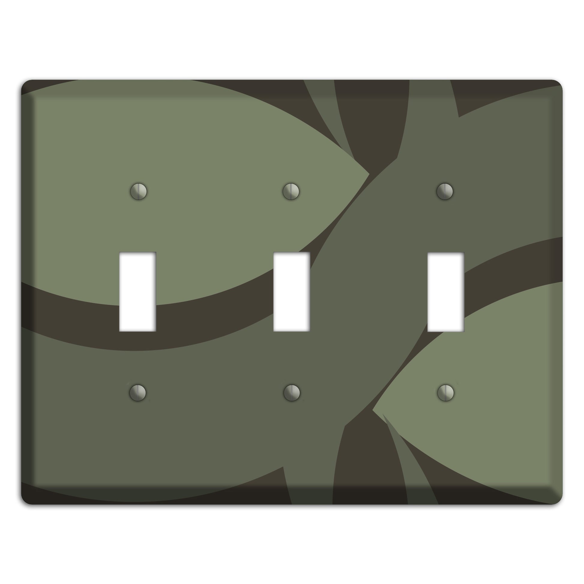 Olive Abstract 3 Toggle Wallplate