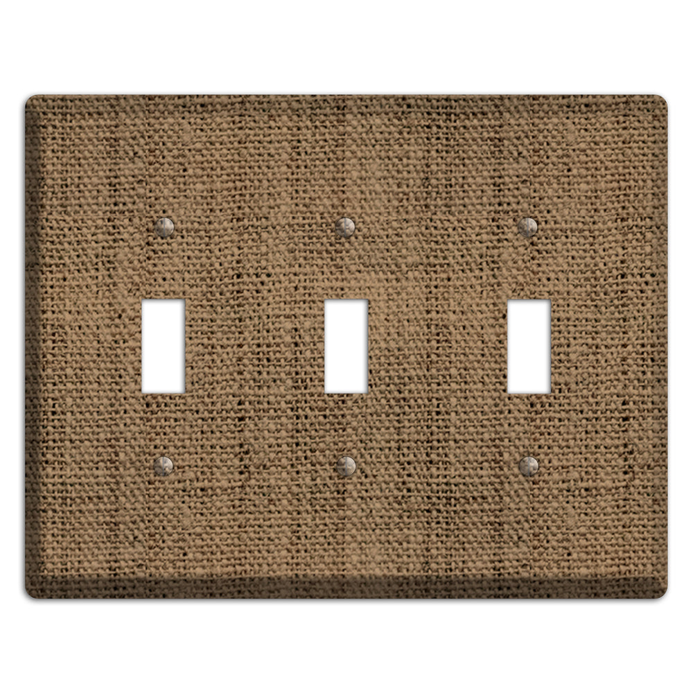 Shadow Burlap 3 Toggle Wallplate