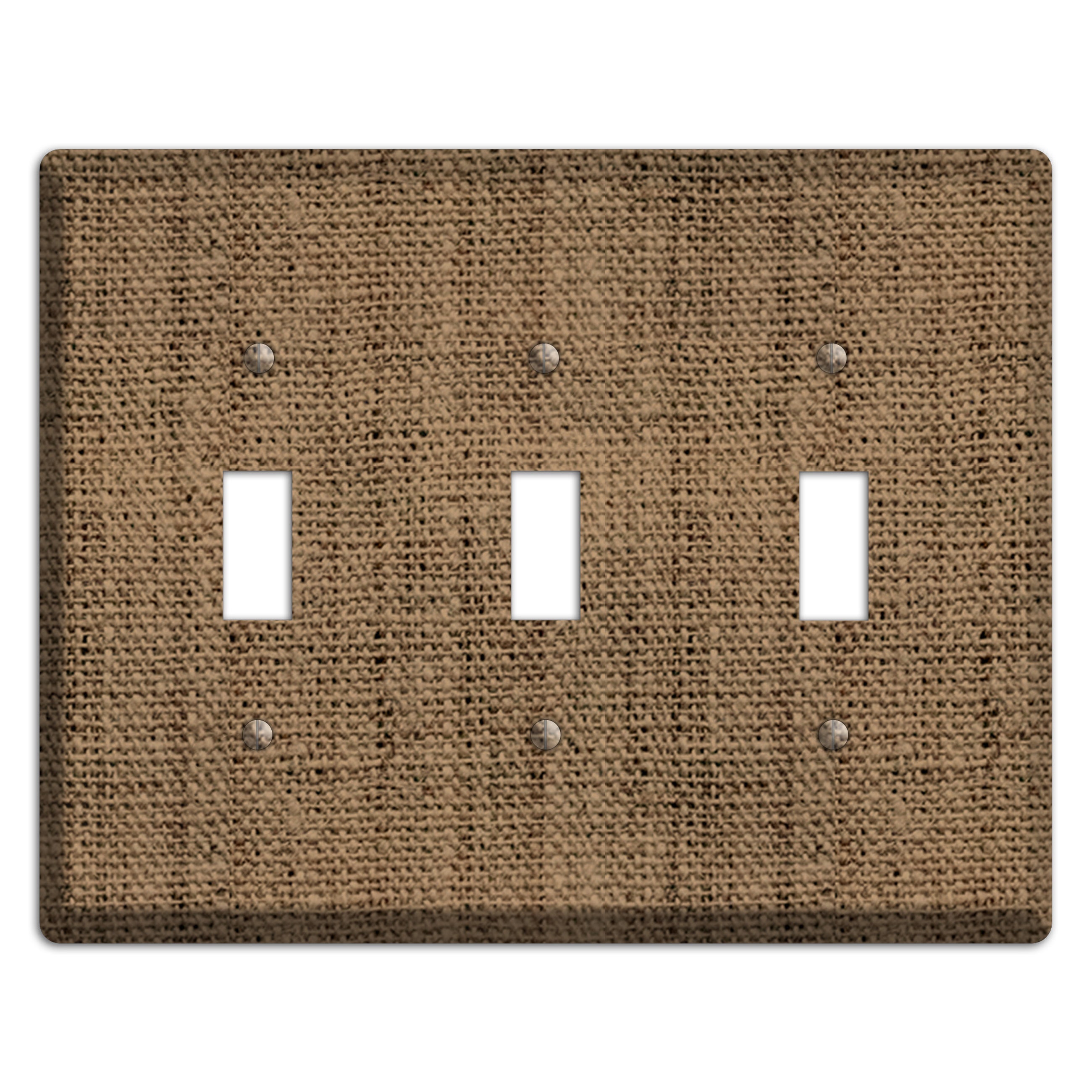Shadow Burlap 3 Toggle Wallplate
