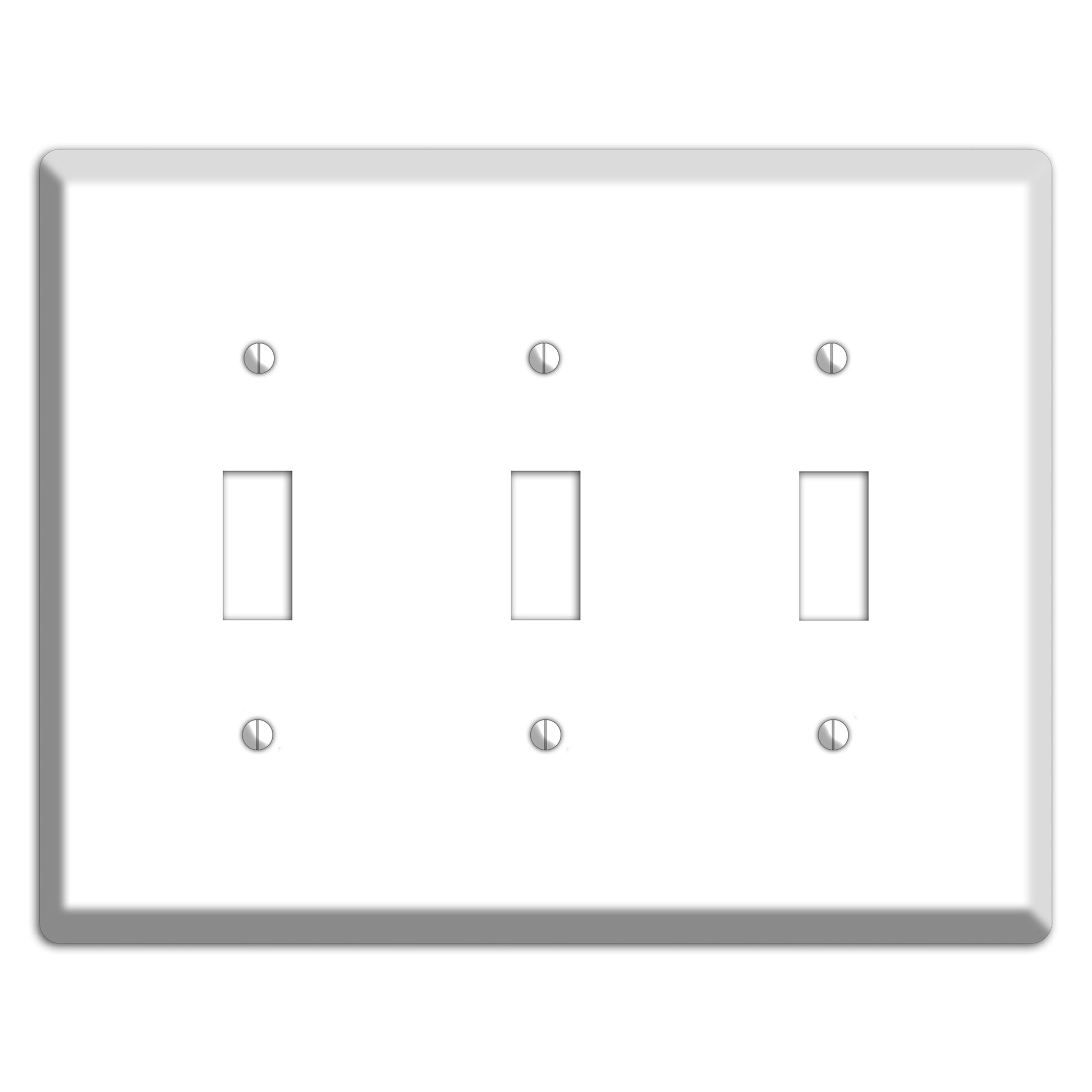 White Metal 3 Toggle Wallplate