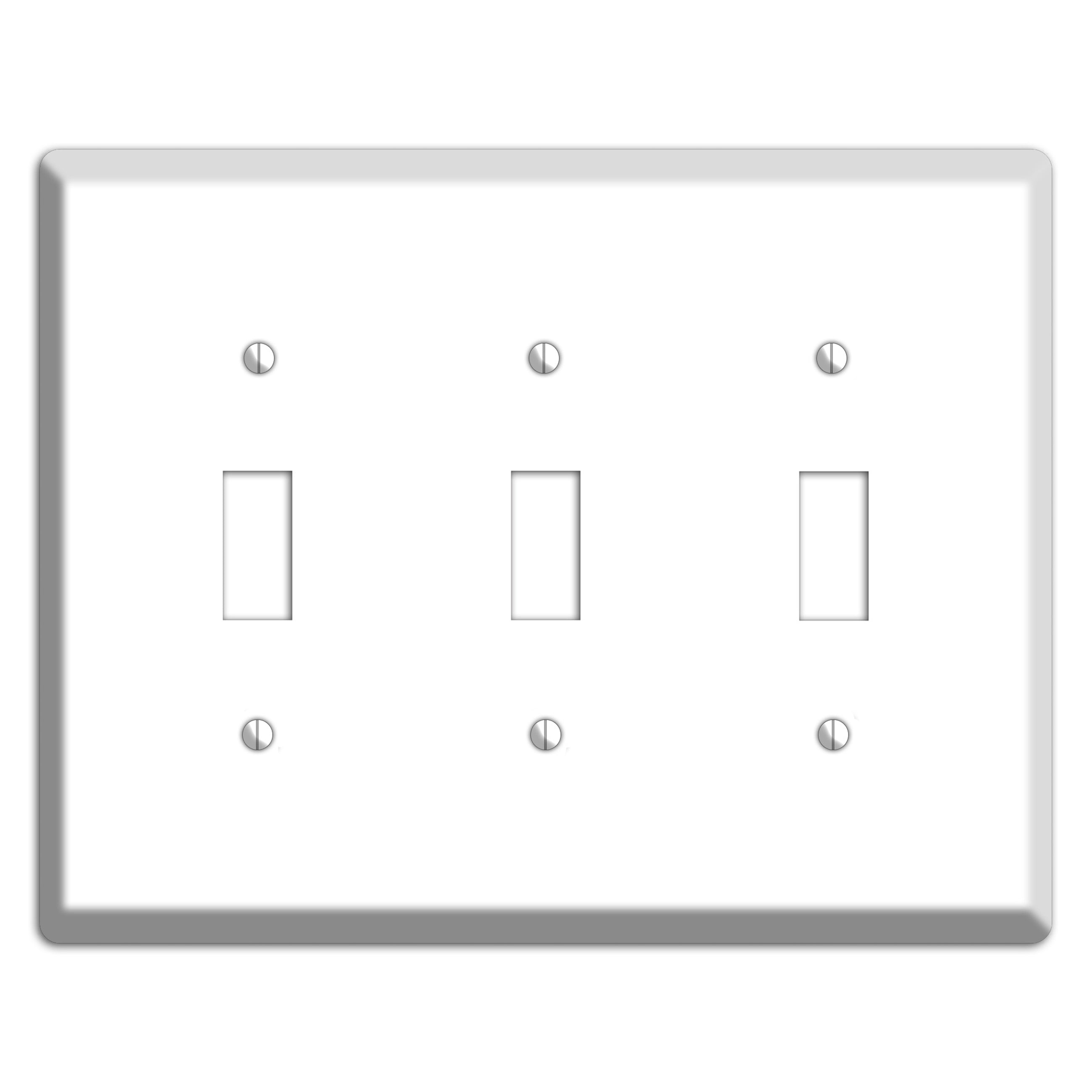 White Metal 3 Toggle Wallplate