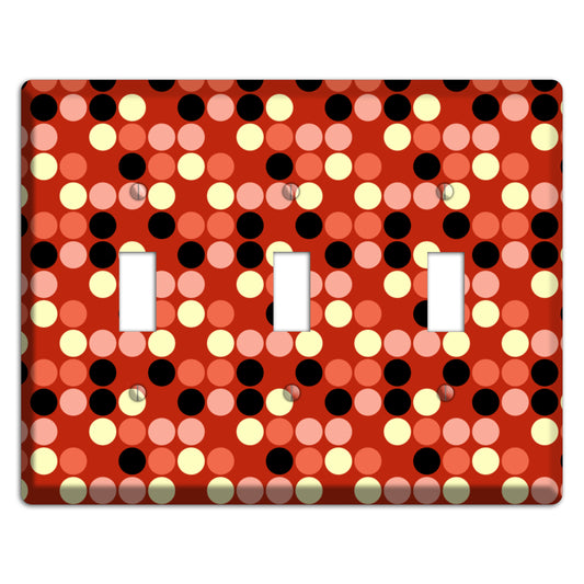 Multi Color Red Dots 3 Toggle Wallplate