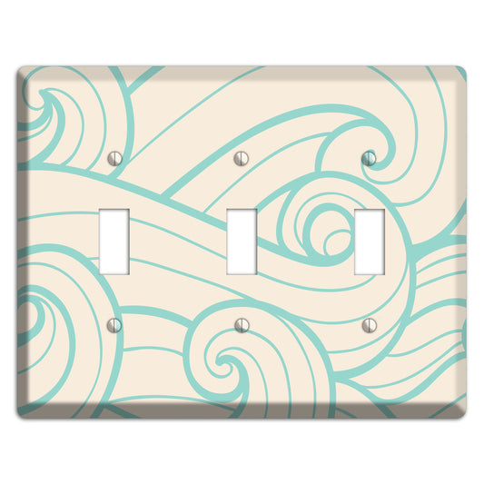 Abstract Curl Cream 3 Toggle Wallplate