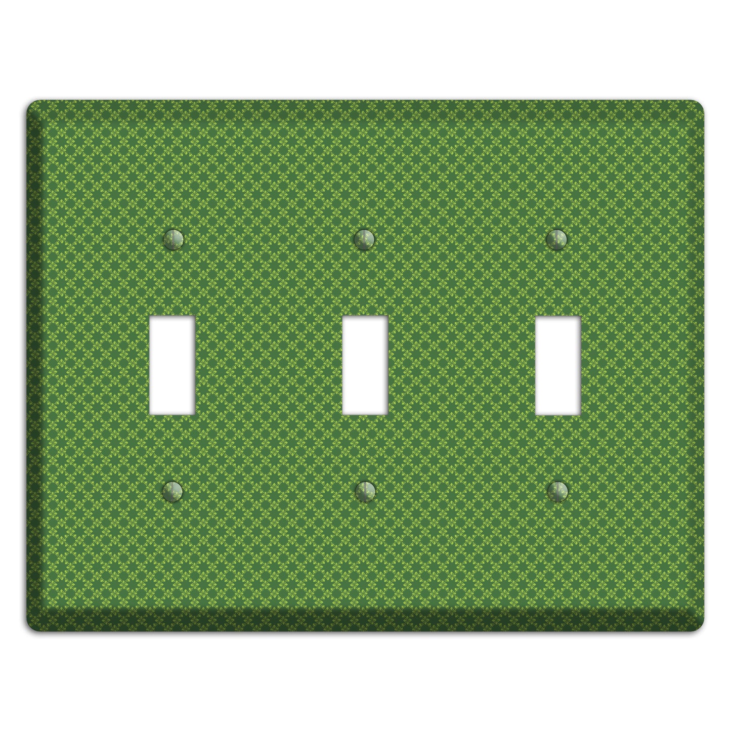 Multi Green Tiny Checked Foulard 3 Toggle Wallplate