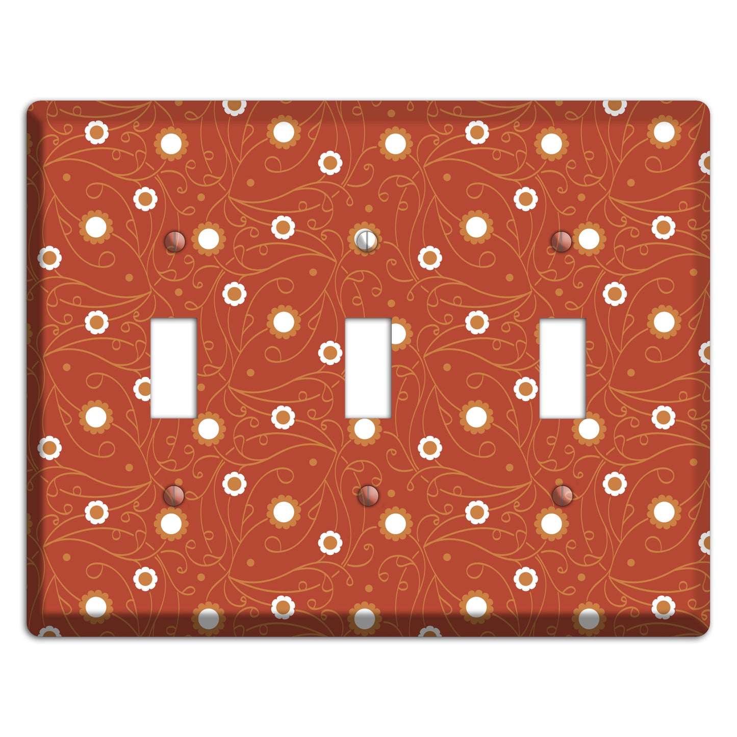 Red Vine Floral 3 Toggle Wallplate