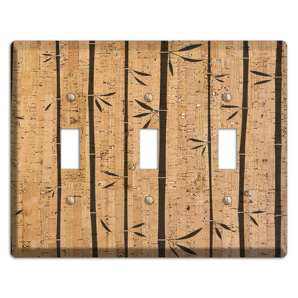Bamboo Cork 3 Toggle Wallplate