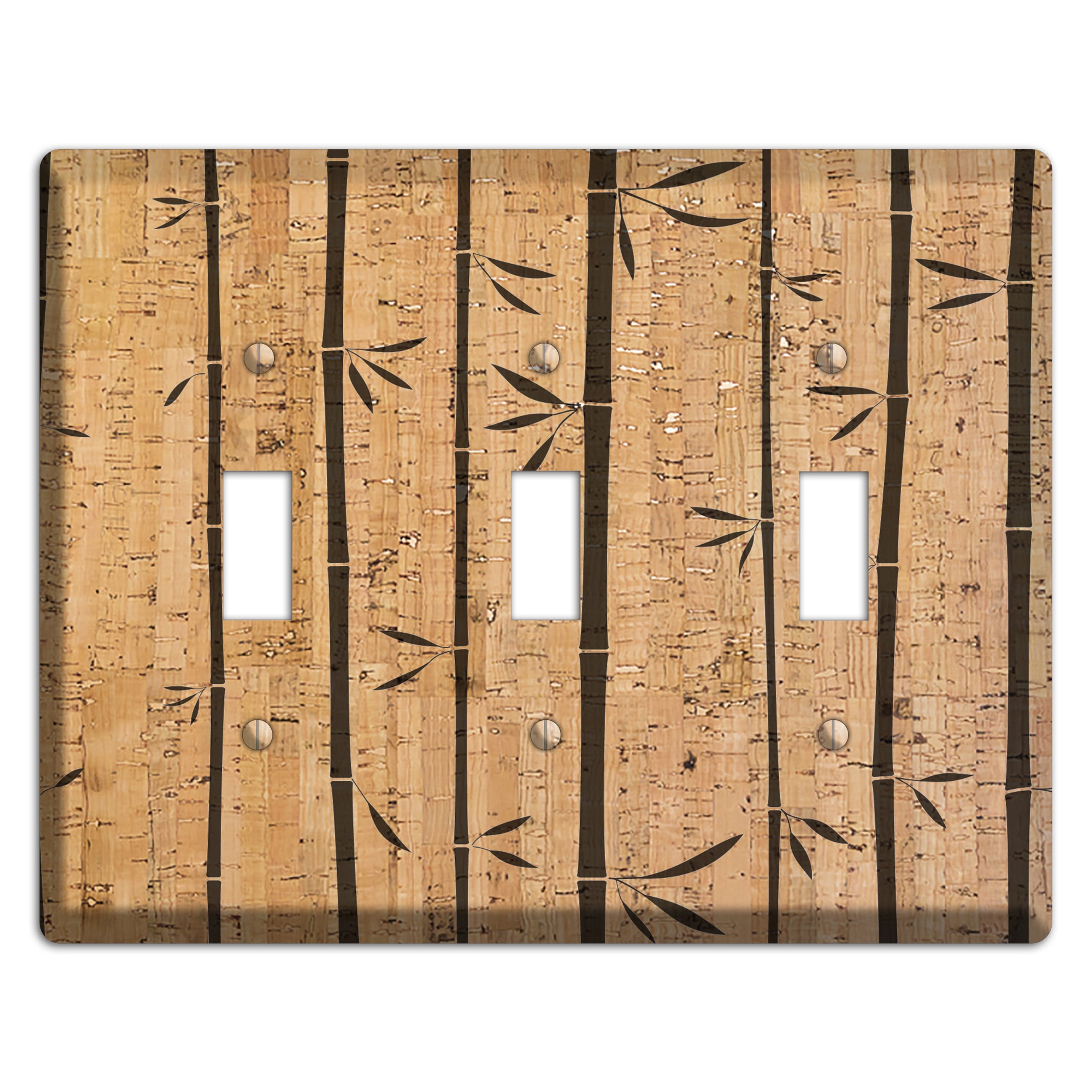 Bamboo Cork 3 Toggle Wallplate