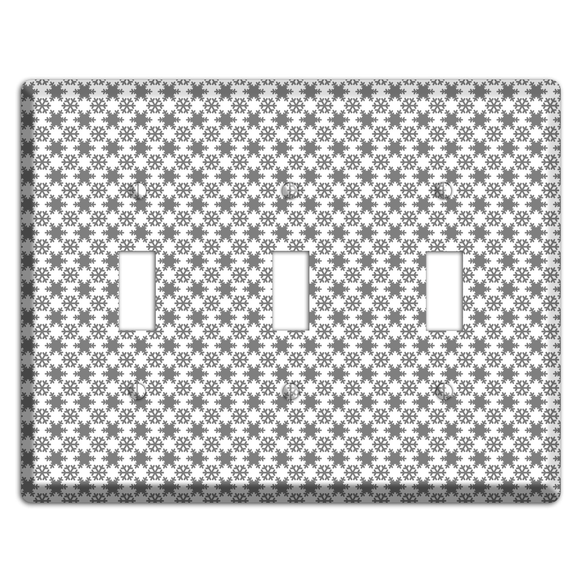 Grey Snowflakes 3 Toggle Wallplate