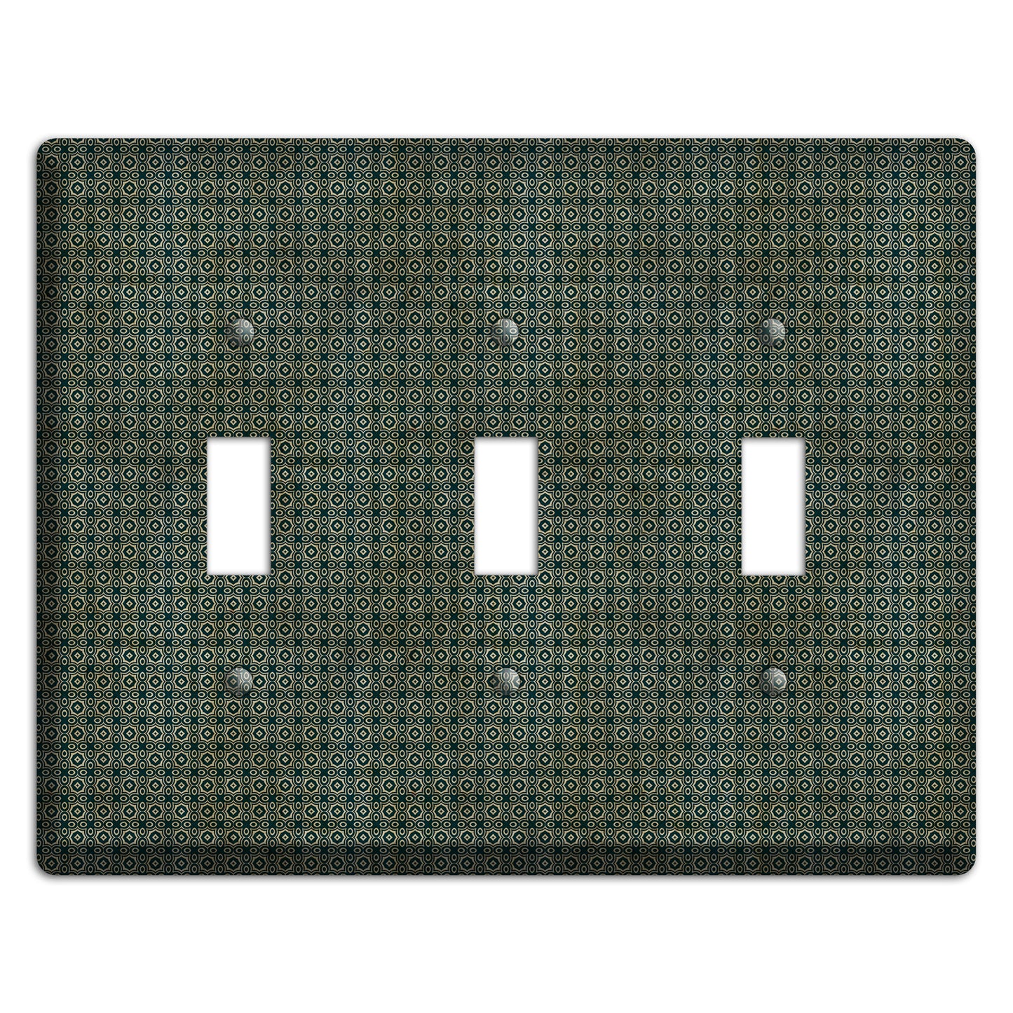 Dark Green Grunge Tiny Tiled Tapestry 3 Toggle Wallplate