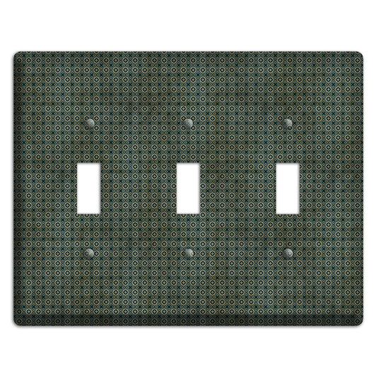 Dark Green Grunge Tiny Tiled Tapestry 3 Toggle Wallplate